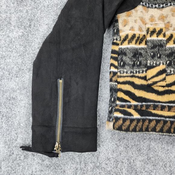Oli Hali Jacket Womens Large Animal Print Moto Zip Biker Boho Aztec Southwestern - Picture 8 of 16
